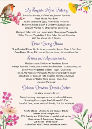 Mothers Day Menu 2025