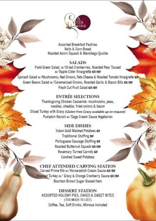 Thanksgiving 2025 Menu Back